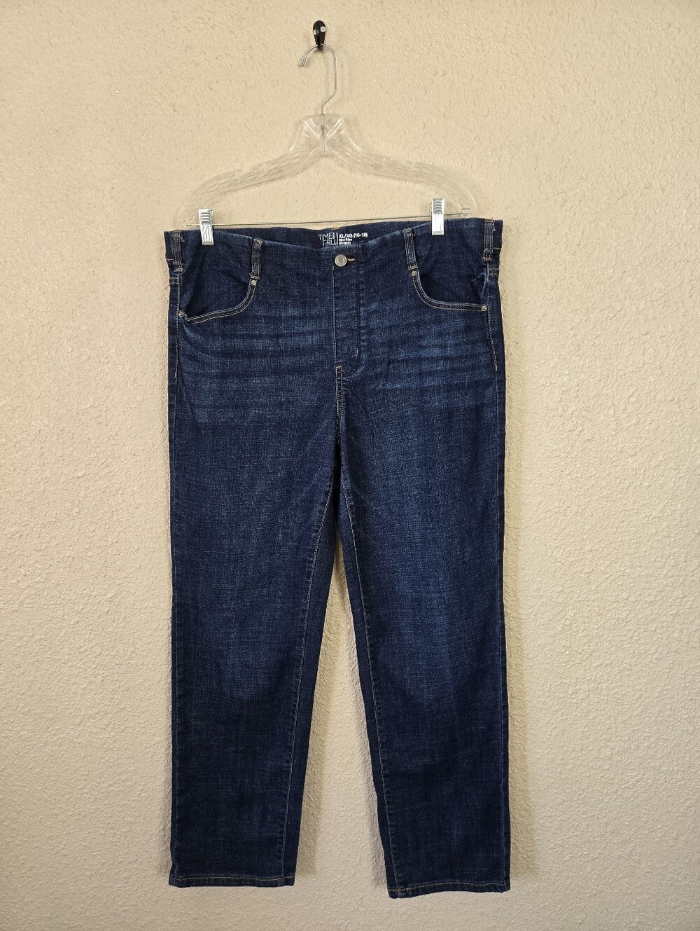 Time & Tru Pull On Blue Jeans Size XL 16/18 New #2B943